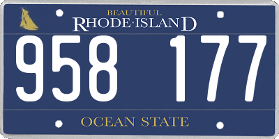 RI license plate 958177