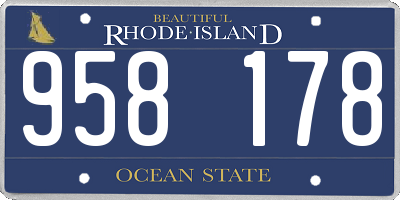 RI license plate 958178