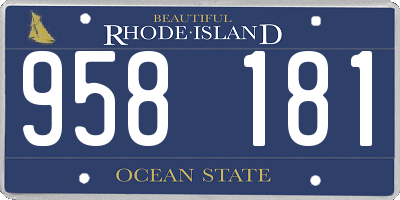 RI license plate 958181