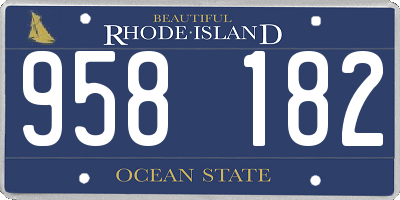 RI license plate 958182
