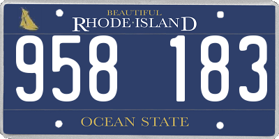 RI license plate 958183
