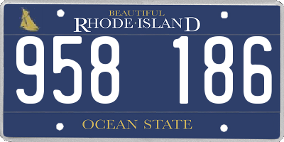 RI license plate 958186