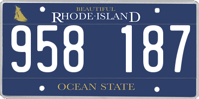 RI license plate 958187