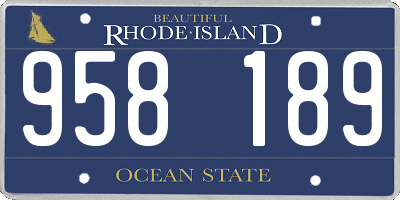 RI license plate 958189