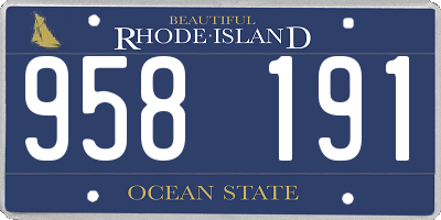 RI license plate 958191