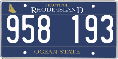 RI license plate 958193