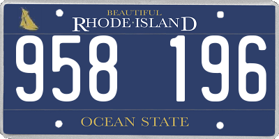 RI license plate 958196
