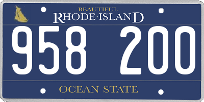 RI license plate 958200