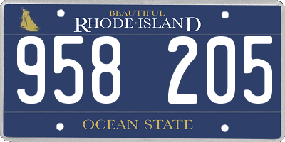 RI license plate 958205