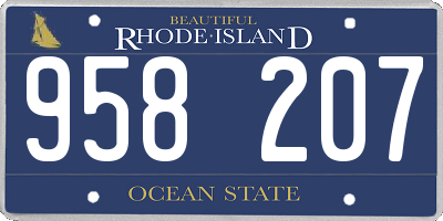RI license plate 958207