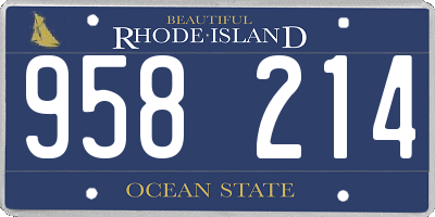 RI license plate 958214