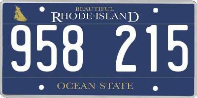 RI license plate 958215