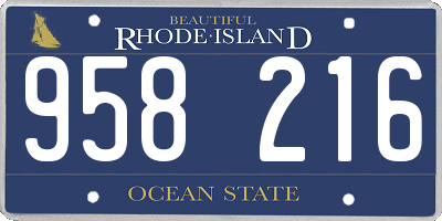 RI license plate 958216