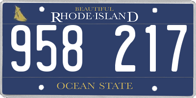 RI license plate 958217
