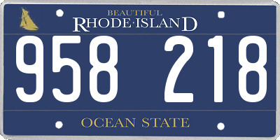 RI license plate 958218