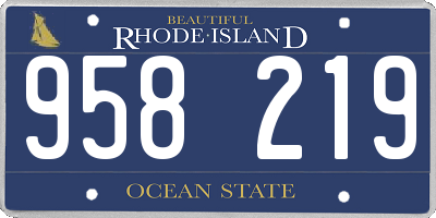RI license plate 958219