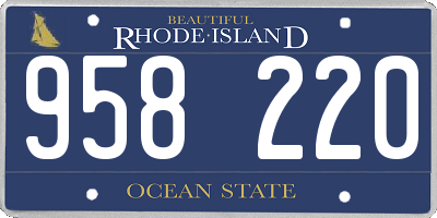 RI license plate 958220