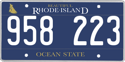 RI license plate 958223