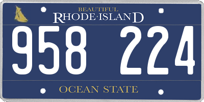 RI license plate 958224