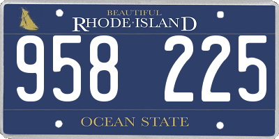 RI license plate 958225