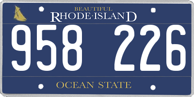 RI license plate 958226