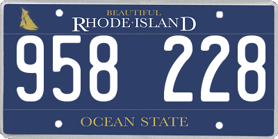 RI license plate 958228