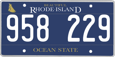 RI license plate 958229