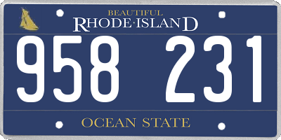 RI license plate 958231