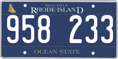RI license plate 958233