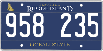 RI license plate 958235