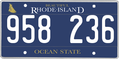 RI license plate 958236