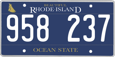 RI license plate 958237