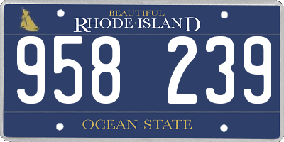 RI license plate 958239