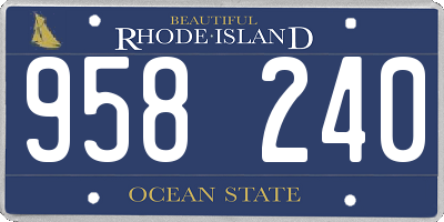RI license plate 958240