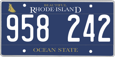 RI license plate 958242