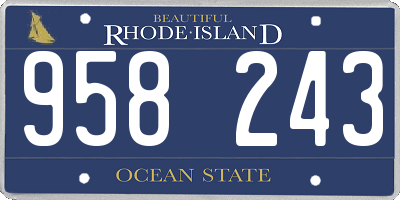 RI license plate 958243