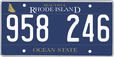 RI license plate 958246