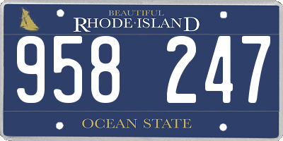 RI license plate 958247