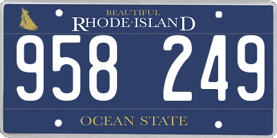RI license plate 958249