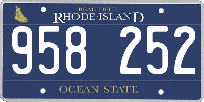 RI license plate 958252
