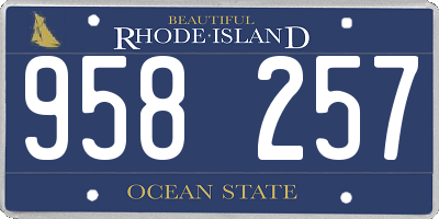 RI license plate 958257