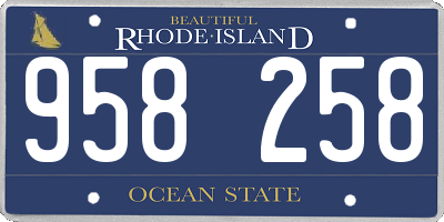 RI license plate 958258