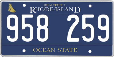 RI license plate 958259