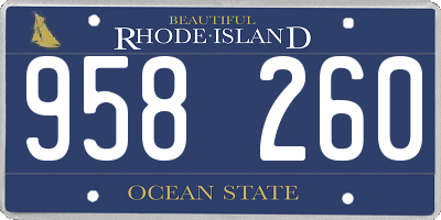 RI license plate 958260