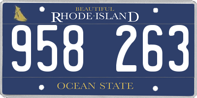 RI license plate 958263