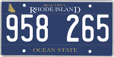 RI license plate 958265