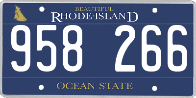 RI license plate 958266