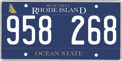 RI license plate 958268