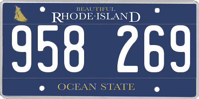 RI license plate 958269