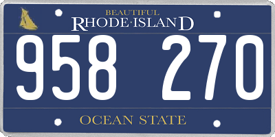 RI license plate 958270